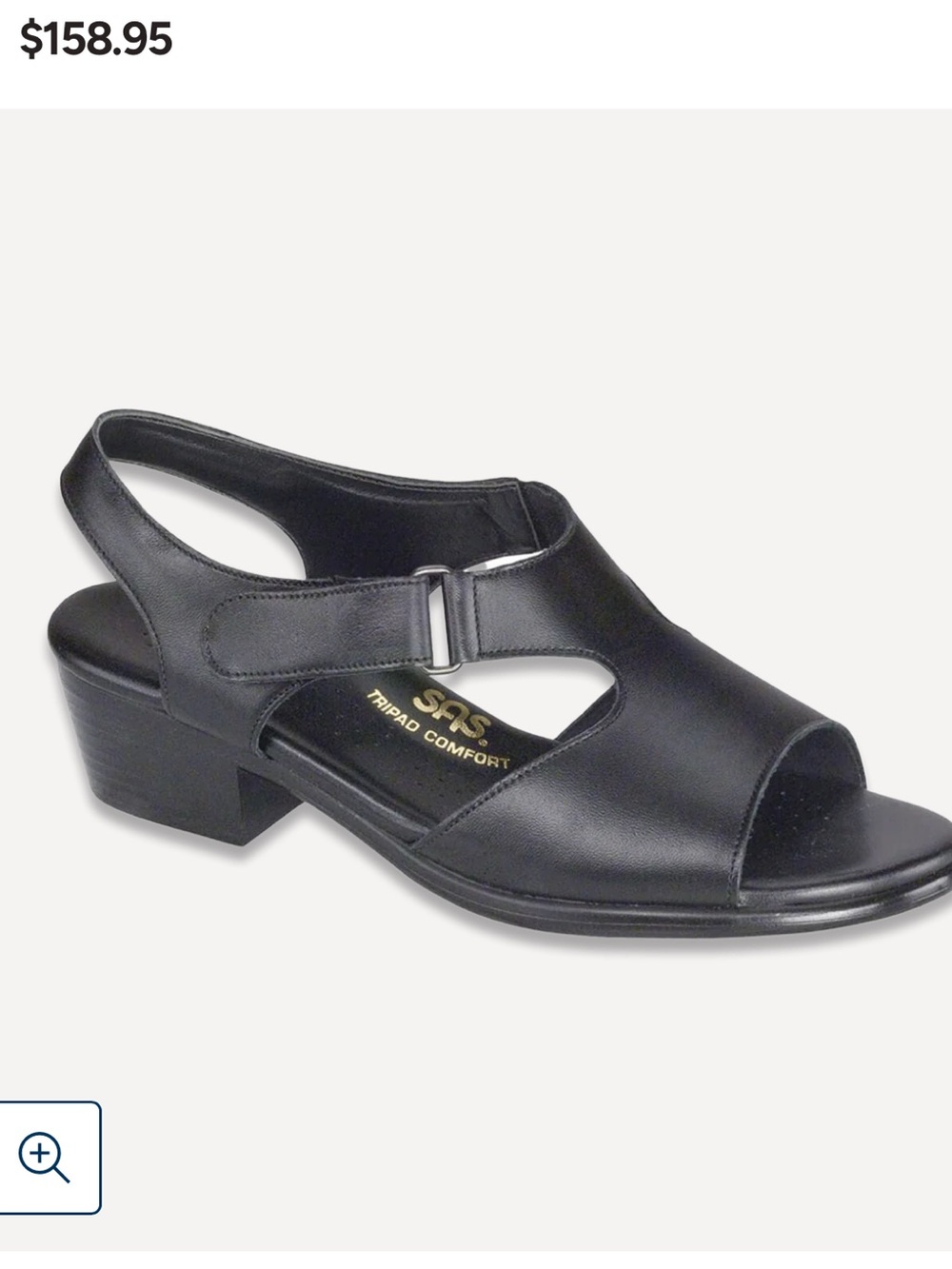 SAS Black Slingback Heeled Sandal